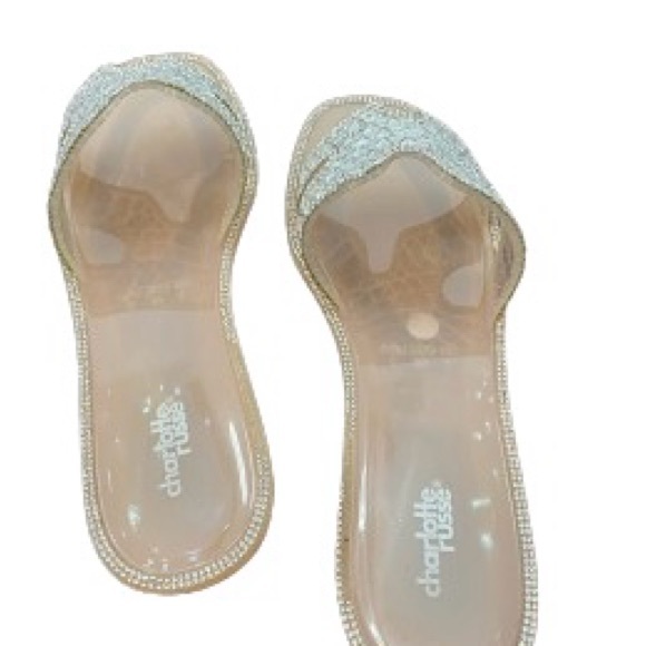 Mirrored Rhinestone Jelly Slide Flat Sandals Charlotte Russe - Picture 6 of 10